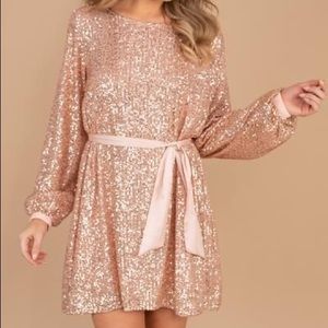Mint Julep midnight in Paris rose gold sequin dress